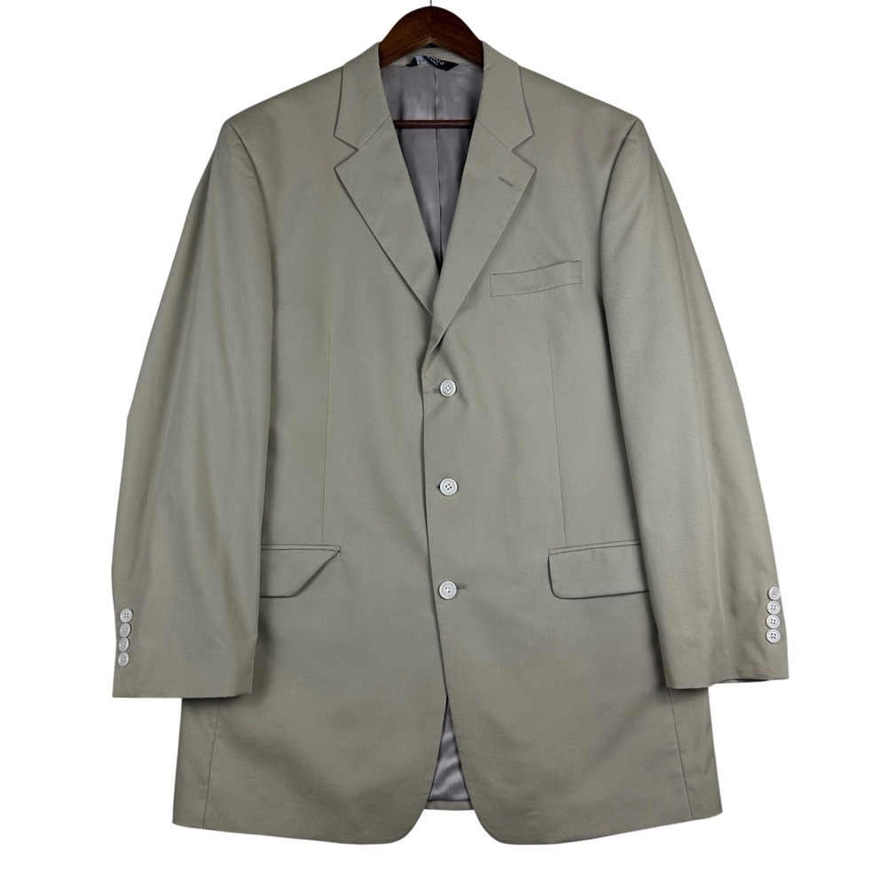 Jos. A. Bank Mens 44XL Khaki Tan Cotton Blend 3 Button Sport Coat Blazer Jacket